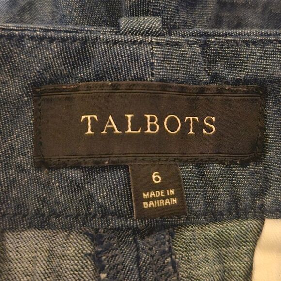 TALBOTS Dark Chambray Cotton Shorts - Size 6 - Picture 6 of 7